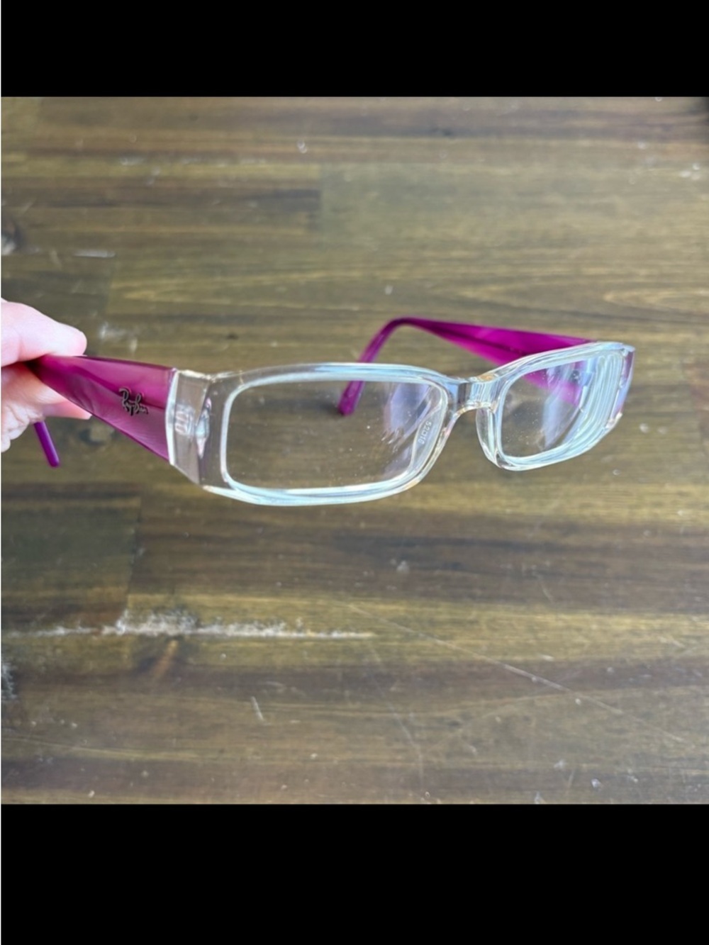 Ray-Ban Eye Glasses Clear Fram Pink Purple Reading - Picture 1 of 8